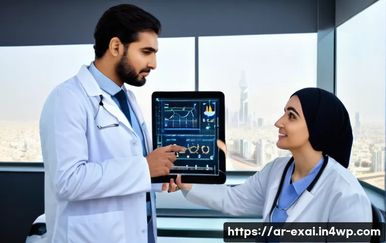 설명 가능한 AI의 위험 요소와 해결 방안 - **Prompt 1: Healthcare Transparency with XAI**
A highly detailed, realistic image of an Arab mal...