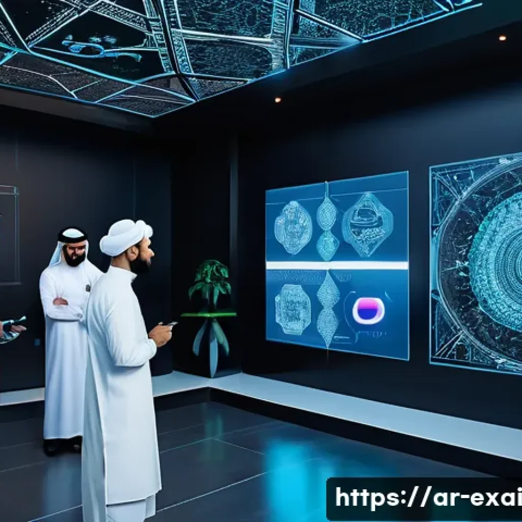 설명 가능한 AI의 알고리즘 해석 - A sophisticated digital art piece illustrating a diverse group of Middle Eastern AI researchers and ...