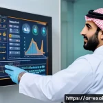 설명 가능한 AI의 고급 기술 동향 - A modern Middle Eastern medical clinic scene showing a confident Arab male doctor in professional at...