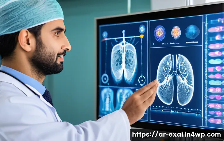 설명 가능한 AI의 적용 분야 - A modern medical diagnostic AI interface displaying an Arabic-language report on a high-resolution s...