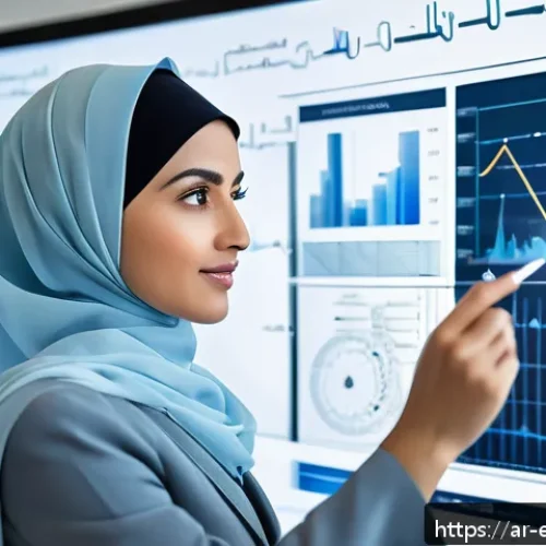 설명 가능한 AI의 학습 모델 비교 - A detailed digital illustration of an Arabic professional woman in a modern office environment, anal...