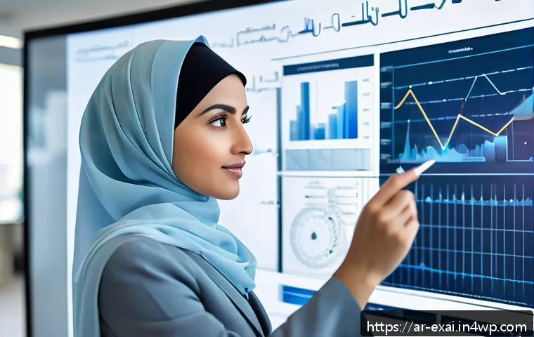 설명 가능한 AI의 학습 모델 비교 - A detailed digital illustration of an Arabic professional woman in a modern office environment, anal...